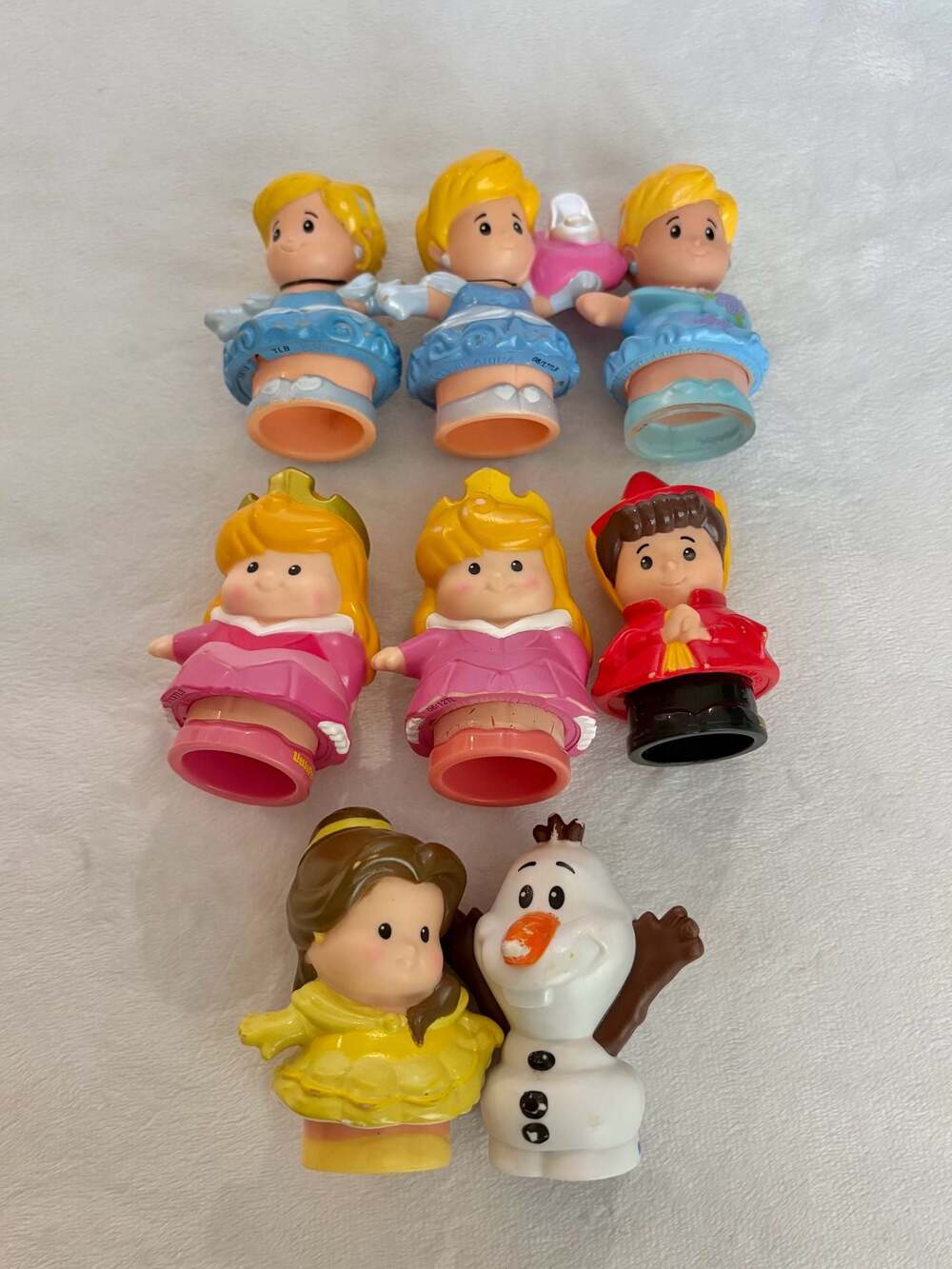 Fisher-Price Little People Disney Princess Figure Lot Cinderella Belle Olaf 8pc